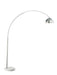 Krester Arched Floor Lamp Brushed Steel and Chrome - Bargain Furniture (Detroit, MI)