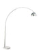 Krester Arched Floor Lamp Brushed Steel and Chrome - Bargain Furniture (Detroit, MI)