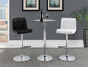 Lenny Adjustable Bar Stools Chrome and Black (Set of 2) - Bargain Furniture (Detroit, MI)