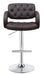 Brandi Adjustable Bar Stool Chrome and Brown - Bargain Furniture (Detroit, MI)