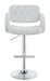 Brandi Adjustable Bar Stool Chrome and White - Bargain Furniture (Detroit, MI)