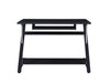 Mallet Computer Desk with Bottom Shelf Black - Bargain Furniture (Detroit, MI)