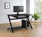 Mallet Computer Desk with Bottom Shelf Black - Bargain Furniture (Detroit, MI)