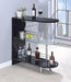 Adolfo 3-tier Bar Table Glossy Black and Clear - Bargain Furniture (Detroit, MI)