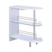 Adolfo 3-tier Bar Table Glossy White and Clear - Bargain Furniture (Detroit, MI)