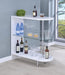 Adolfo 3-tier Bar Table Glossy White and Clear - Bargain Furniture (Detroit, MI)