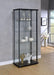 Delphinium 5-shelf Glass Curio Cabinet Black and Clear - Bargain Furniture (Detroit, MI)