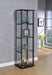Cyclamen 4-shelf Glass Curio Cabinet Black and Clear - Bargain Furniture (Detroit, MI)