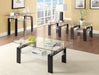 Dyer Tempered Glass Sofa Table with Shelf Black - Bargain Furniture (Detroit, MI)