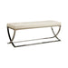 Walton Bench with Metal Base White and Chrome - Bargain Furniture (Detroit, MI)