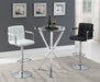 Palomar Adjustable Height Bar Stool White and Chrome - Bargain Furniture (Detroit, MI)
