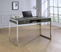 Wallice 2-drawer Writing Desk Weathered Grey and Chrome - Bargain Furniture (Detroit, MI)