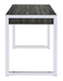 Wallice 2-drawer Writing Desk Weathered Grey and Chrome - Bargain Furniture (Detroit, MI)