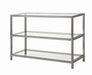 Trini Sofa Table with Glass Shelf Black Nickel - Bargain Furniture (Detroit, MI)