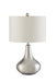 Junko Drum Shade Table Lamp Chrome and White - Bargain Furniture (Detroit, MI)