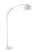 Moniz Adjustable Arched Arm Floor Lamp Chrome and White - Bargain Furniture (Detroit, MI)