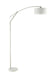 Moniz Adjustable Arched Arm Floor Lamp Chrome and White - Bargain Furniture (Detroit, MI)