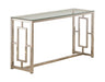Merced Rectangle Glass Top Sofa Table Nickel - Bargain Furniture (Detroit, MI)