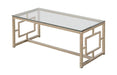 Merced Rectangle Glass Top Coffee Table Nickel - Bargain Furniture (Detroit, MI)