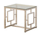 Merced Square Tempered Glass Top End Table Nickel - Bargain Furniture (Detroit, MI)