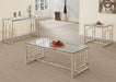 Merced Rectangle Glass Top Sofa Table Nickel - Bargain Furniture (Detroit, MI)