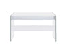 Dobrev 2-drawer Writing Desk Glossy White and Clear - Bargain Furniture (Detroit, MI)