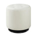 Bowman Round Upholstered Ottoman White - Bargain Furniture (Detroit, MI)