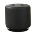 Bowman Round Upholstered Ottoman Black - Bargain Furniture (Detroit, MI)