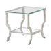 Saide Square End Table with Mirrored Shelf Chrome - Bargain Furniture (Detroit, MI)
