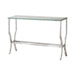 Saide Rectangular Sofa Table with Mirrored Shelf Chrome - Bargain Furniture (Detroit, MI)