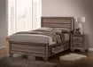 Kauffman Eastern King Panel Bed Washed Taupe - Bargain Furniture (Detroit, MI)