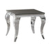 Luna Square End Table Chrome and Black - Bargain Furniture (Detroit, MI)