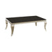 Luna Rectangular Coffee Table Chrome and Black - Bargain Furniture (Detroit, MI)