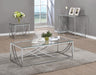 Lille Glass Top Rectangular Sofa Table Accents Chrome - Bargain Furniture (Detroit, MI)