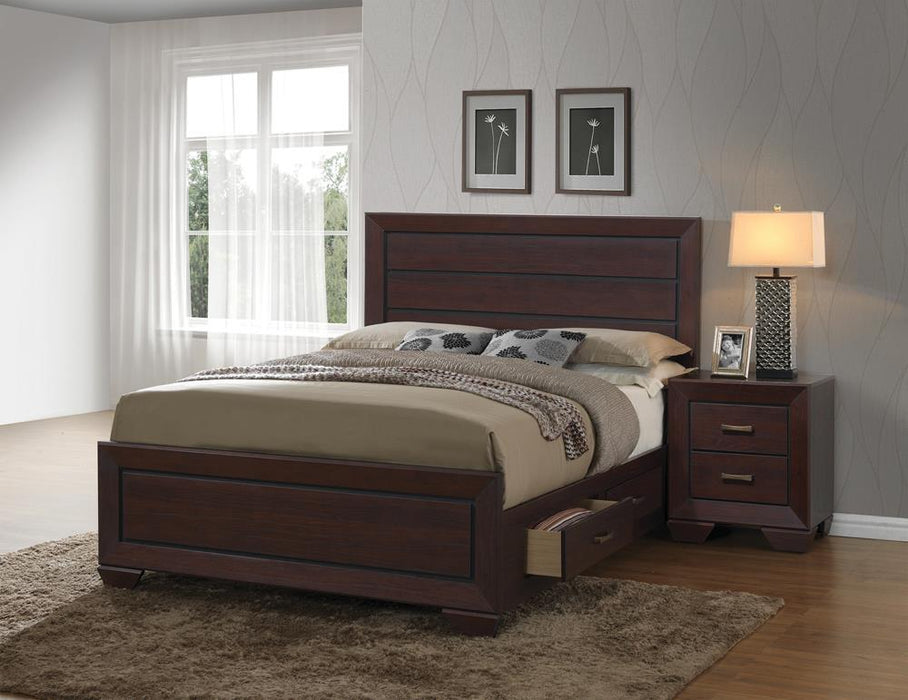Kauffman California King, Eastren king, & Queen Storage Bed Dark Cocoa - Bargain Furniture (Detroit, MI)