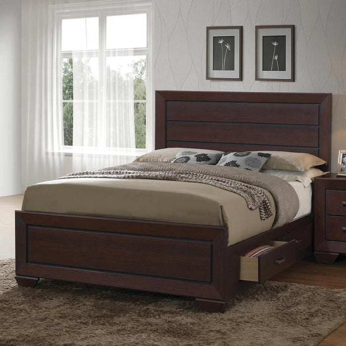 Kauffman California King, Eastren King, & Queen Panel Bed Dark Cocoa - Bargain Furniture (Detroit, MI)