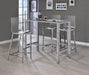 Tolbert Bar Table with Glass Top Chrome - Bargain Furniture (Detroit, MI)