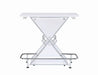 Atoka X-shaped Bar Unit with Wine Bottle Storage Glossy White - Bargain Furniture (Detroit, MI)