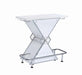 Atoka X-shaped Bar Unit with Wine Bottle Storage Glossy White - Bargain Furniture (Detroit, MI)