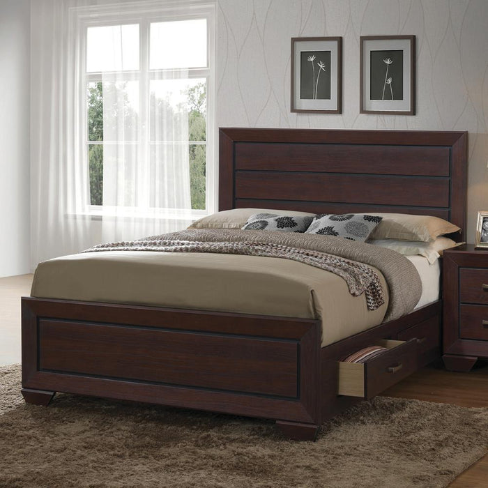 Kauffman California King, Eastren King, & Queen Panel Bed Dark Cocoa - Bargain Furniture (Detroit, MI)