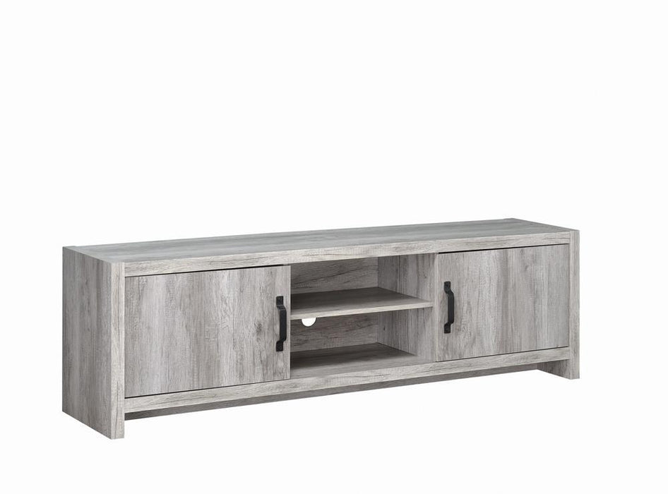 Burke 2-drawer TV Console Grey Driftwood - Bargain Furniture (Detroit, MI)
