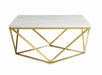 Meryl Square Coffee Table White and Gold - Bargain Furniture (Detroit, MI)