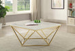 Elana Rectangle 2-shelf Coffee Table Glossy White - Bargain Furniture (Detroit, MI)