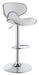 Edenton Upholstered Adjustable Height Bar Stools White and Chrome (Set of 2) - Bargain Furniture (Detroit, MI)