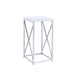 Edmund Accent Table with X-cross Glossy White and Chrome - Bargain Furniture (Detroit, MI)