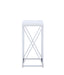 Edmund Accent Table with X-cross Glossy White and Chrome - Bargain Furniture (Detroit, MI)