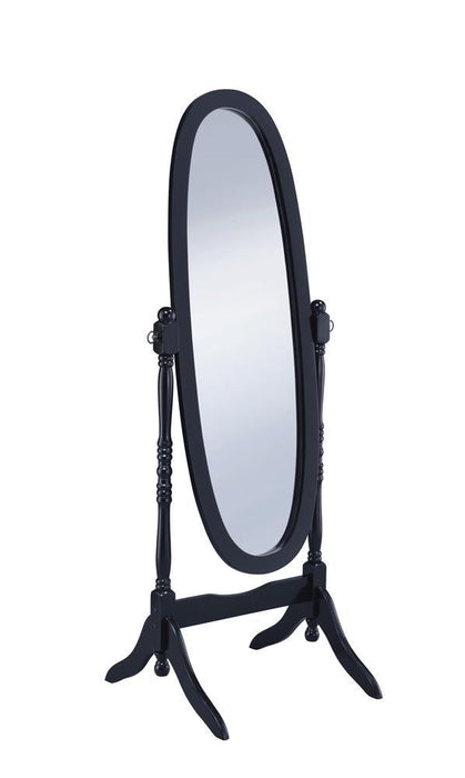 Cabot Rectangular Cheval Mirror with Arched Top Black - Bargain Furniture (Detroit, MI)