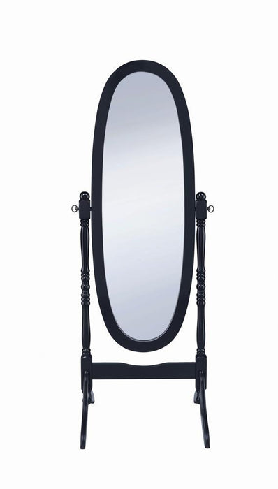 Cabot Rectangular Cheval Mirror with Arched Top Black - Bargain Furniture (Detroit, MI)