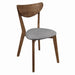 Alfredo Upholstered Dining Chairs Grey and Natural Walnut (Set of 2) - Bargain Furniture (Detroit, MI)