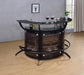 Dallas 2-shelf Home Bar Smoked and Black Glass - Bargain Furniture (Detroit, MI)